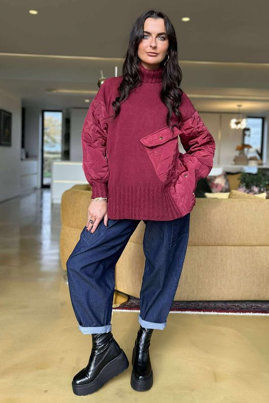 Glencoe Quilt & Knit Burgundy /3/4=